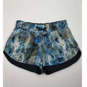 Lululemon Blue Abstract Print Shorts Size 8 Reversible
